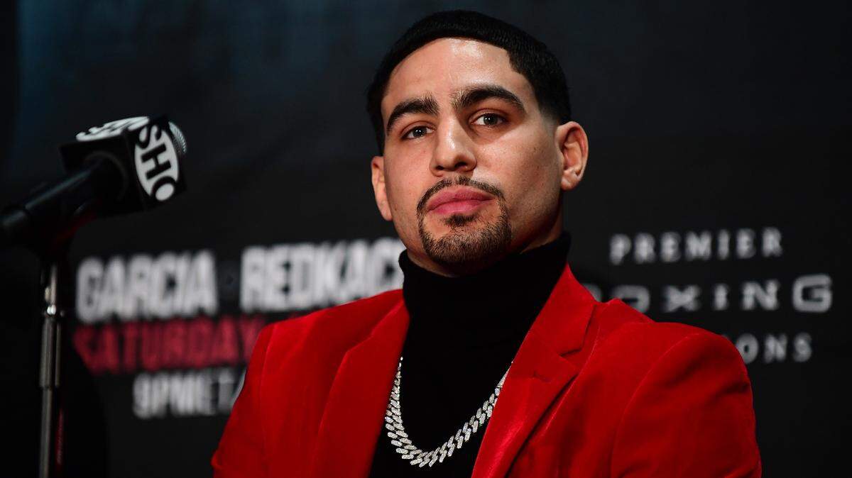 NEW YORK, NEW YORK - DECEMBER 18: DECEMBER 18: Danny Garcia of the United States looks on at a press conference for his upcoming welterweight fight against Ivan RedKach at Barclays Center on December 18, 2019 in New York City. Garcia will fight Redkach on January 25 at Barclays Center. (Photo by Emilee Chinn/Getty Images)