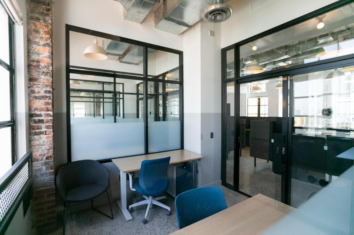 A floor ready to be leased inside the Security Building in downtown Miami on Wednesday, April 6, 2022. The building is being converted from the former home of WeWork to an office building fit for multiple firms.