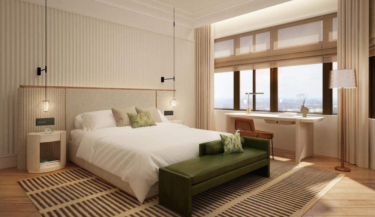 The plush bedroom at The Boca Raton’s Tower Suites.