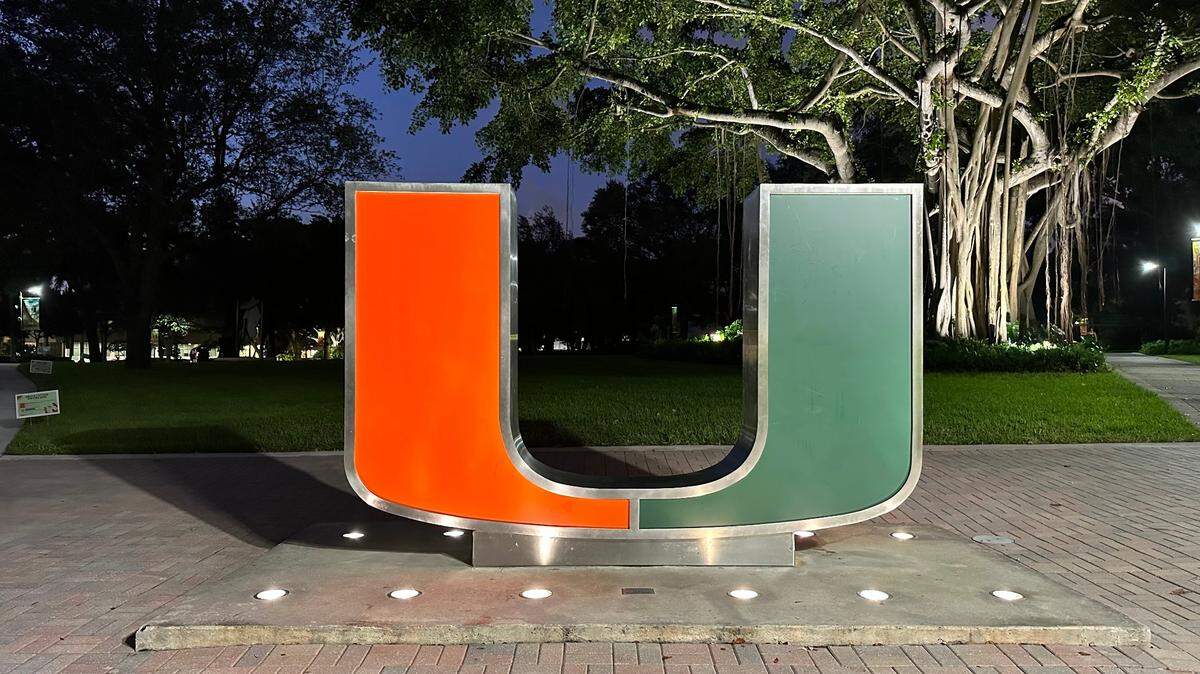 The U is a popular photo op space for grads and incoming students and guests on the University of Miami’s campus near the University Center, the school’s bookstore, library and pool.