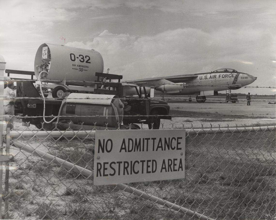 Published 10/24/1962: Air Force contingent to stay -- awhile, anyway. Big plane, fueling equipment. Palm Beach International Airport became a center of military activity Tuesday as the U.S. began to deploy its forces for the Cuban “quarantine.” The Air Force moved in a trio of B-47 jet bombers and a pair of KC-97s along with about 40 officers and men.