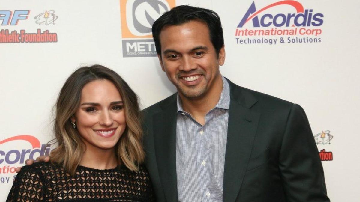 Nikki Sapp and Erik Spoelstra.