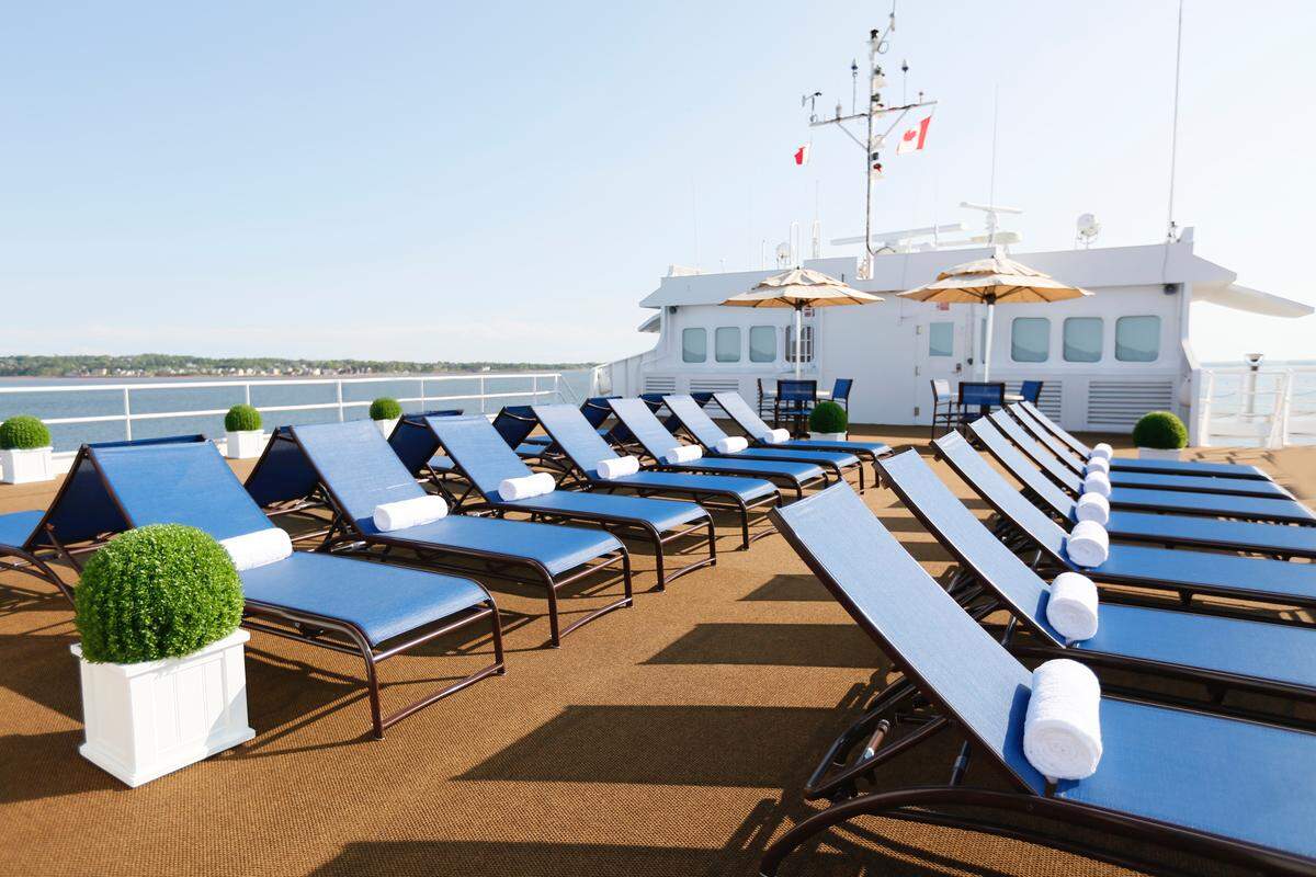 The sundeck on Victory Cruise Lines' Victory I.