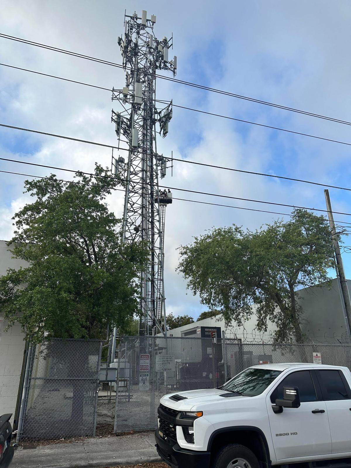 First responders were negotiating with a man who climbed a Miami cellphone tower at Northwest 13th Avenue and 29th Street in Allapattah on Wednesday, April 3, 2024, police said.