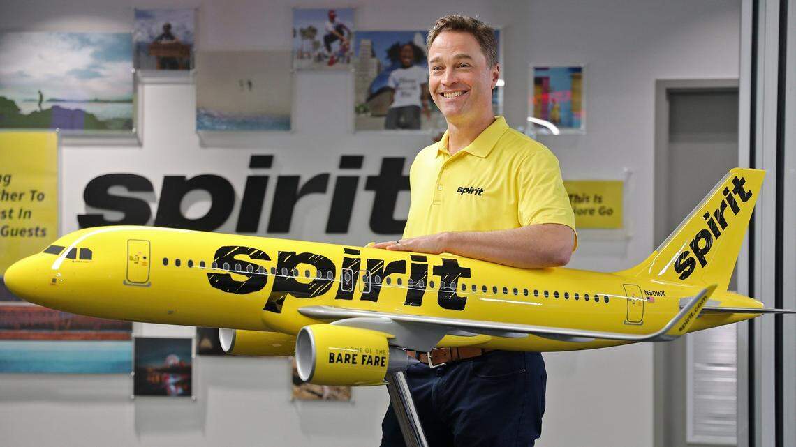 On Thursday, February 7, 2019 Ted Christie, president and CEO of Spirit Airlines, is photographed at the company’s corporate headquarters. Spirit has turned around its departure and arrivals time rankings from the bottom to near the top.