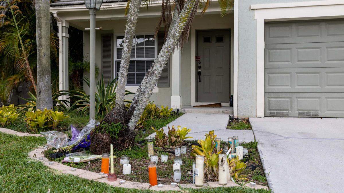 A small memorial was placed at the home of Mary Catherine Gingles and her estranged husband Nathan on Mar. 4, 2025, in Tamarac. Nathan Alan Gingles, who had two court-issued domestic violence restraining orders against him, is accused of killing his wife, her father and her neighbor.
