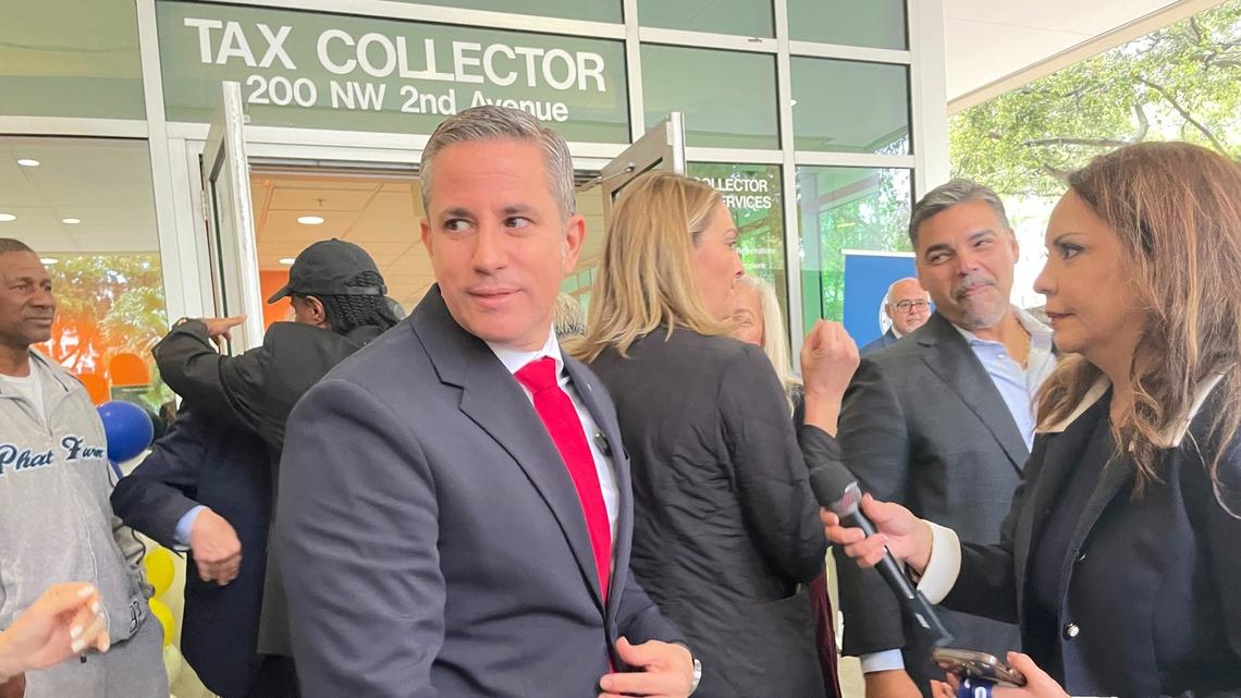 Miami-Dade Tax Collector Dariel Fernandez took office in January and soon will inherit Florida’s local DMV offices and the responsibility for issuing all drivers licenses in the county. On Feb. 24, 2025, he presided over a ribbon cutting at his agency’s downtown Miami office, where his staff for the first time dedicated three windows to driver’s-license services.