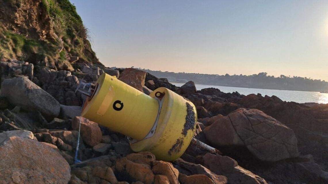 The community of Perros-Guirec in Brittany, France, found this buoy from Dry Tortugas National Park on their rocky coastline, the National Park Service says.