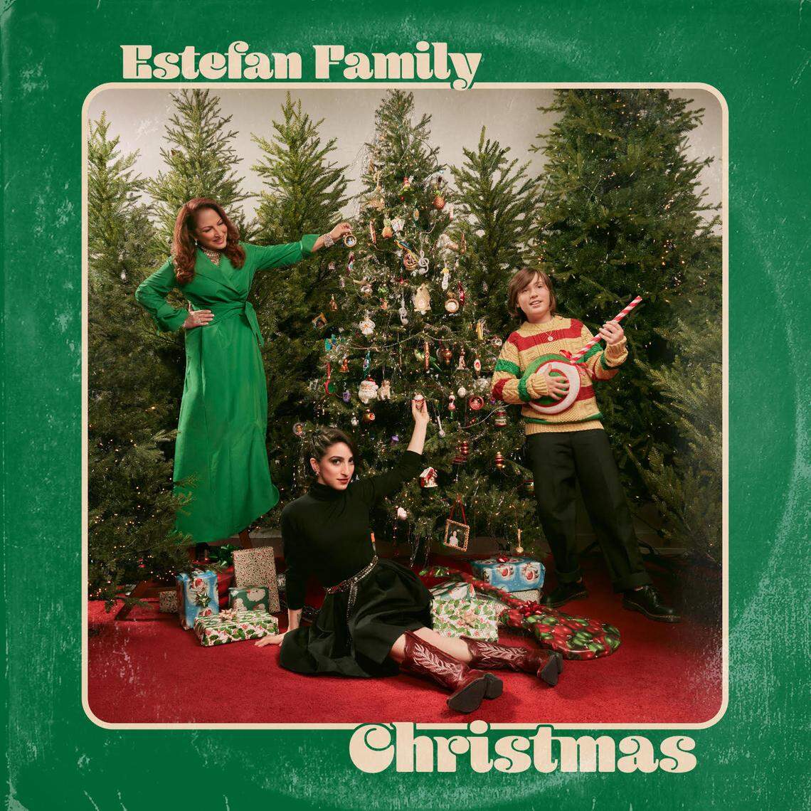 The “Estefan Family Christmas” album cover. The album was recorded in Miami in July 2022 at studios including Criteria and Crescent Moon and the musicians all played together, along with an orchestra on several cuts.