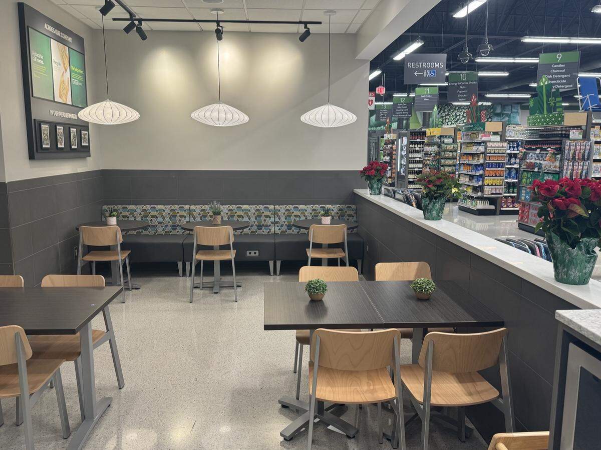 An inside dining area. at the Hollywood waterfront Publix