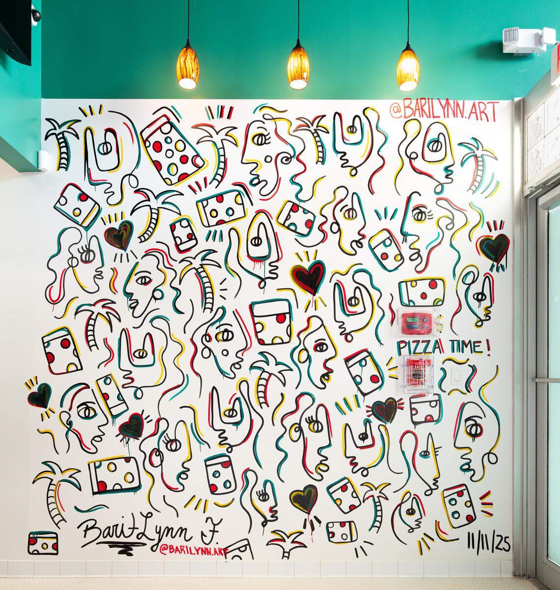One of the murals inside Prince Street Pizza, coming to Miami Beach.