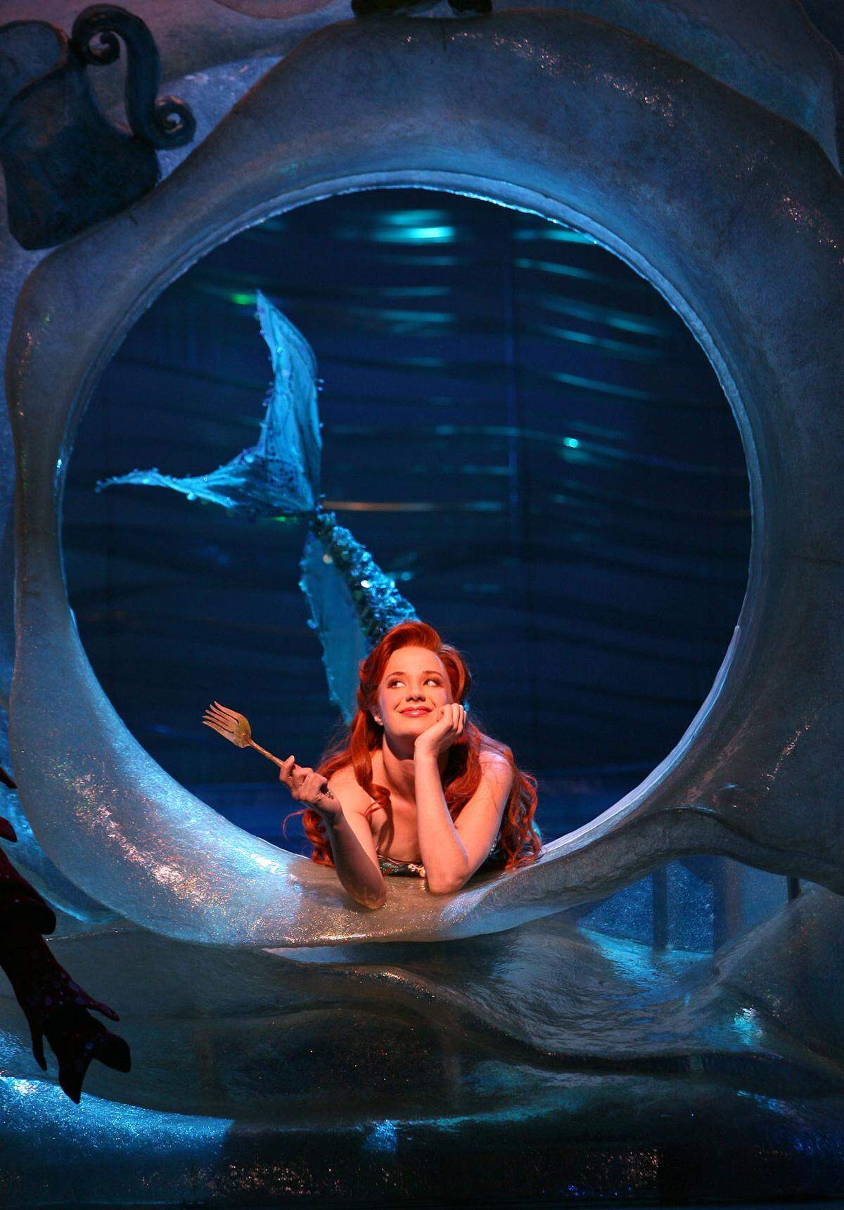 Sierra Boggess plays Ariel in the new Broadway musical version of Disney’s “The Little Mermaid” opening on Broadway.