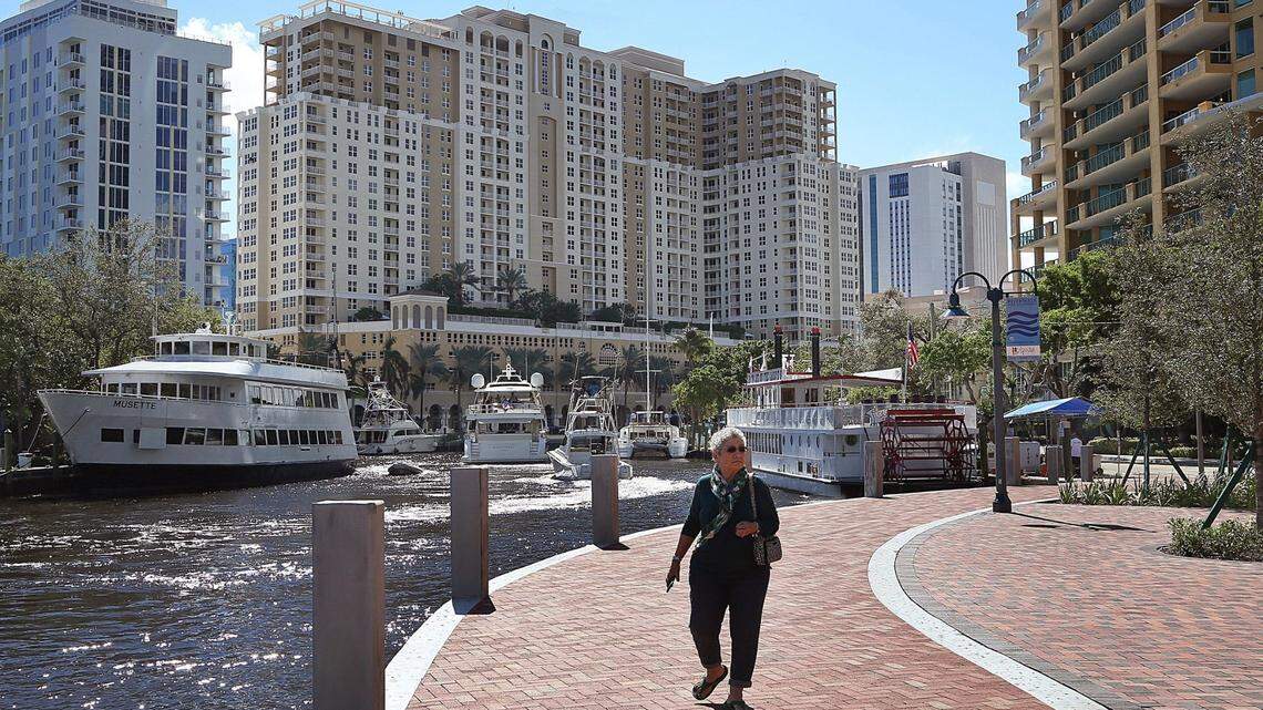 The riverfront area of downtown Fort Lauderdale.