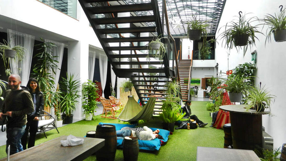 Lisbon Destination Hostel is a fun place to sleep — and convenient too, as its lobby leads right into one of the city's main train stations.