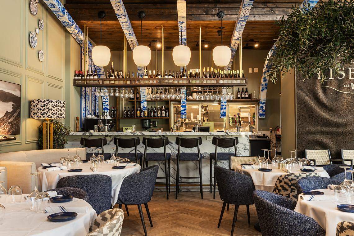 The marble-topped bar at Old Lisbon restaurant in Aventura.