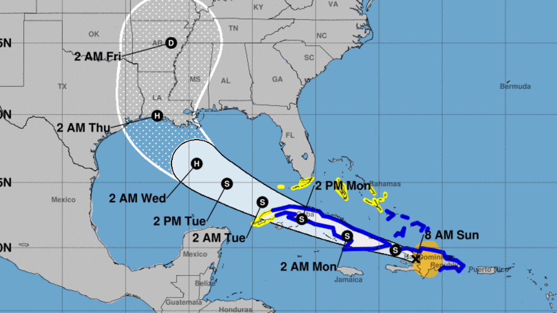 With tropical storms Laura and Marco in the Caribbean, residents finish preparations