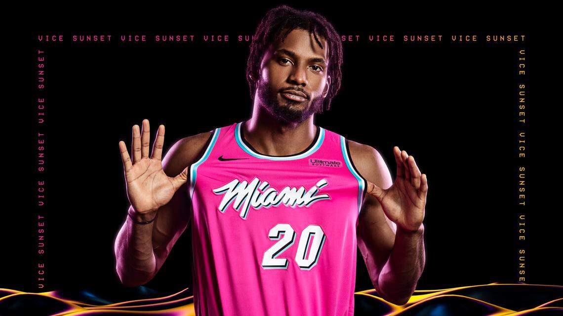 pink miami basketball jersey