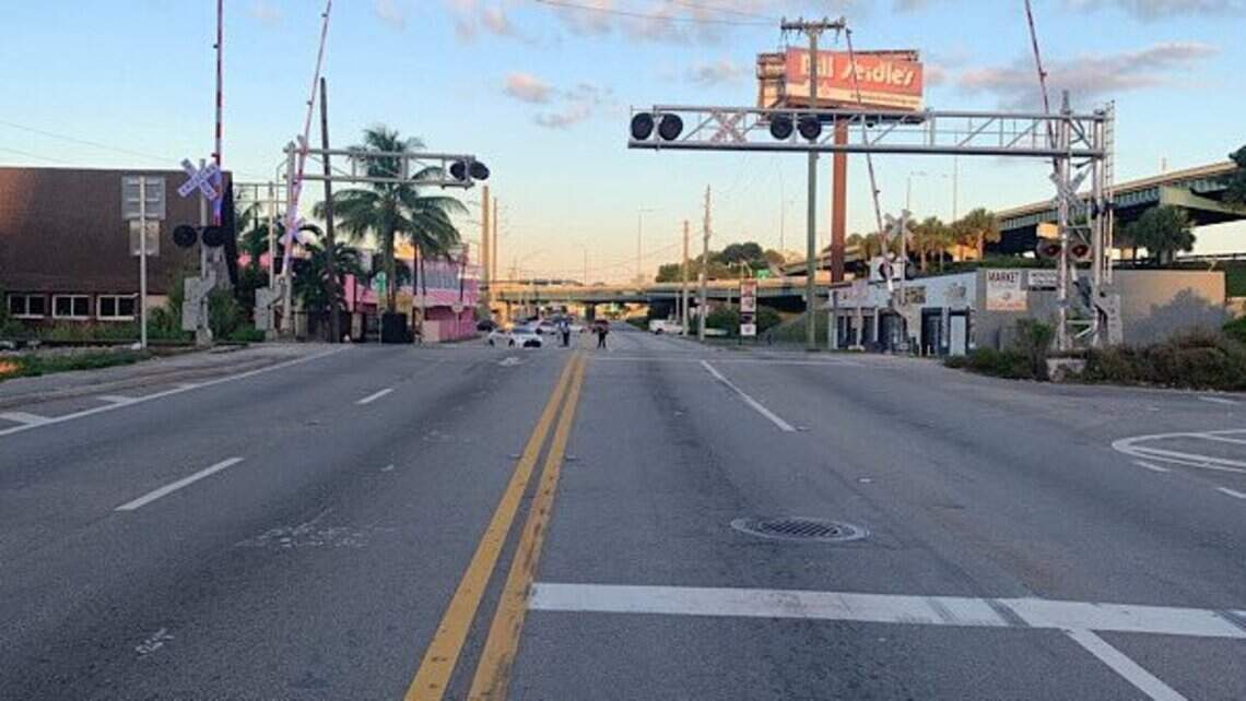 Downed power lines close major street during rush hour in Miami