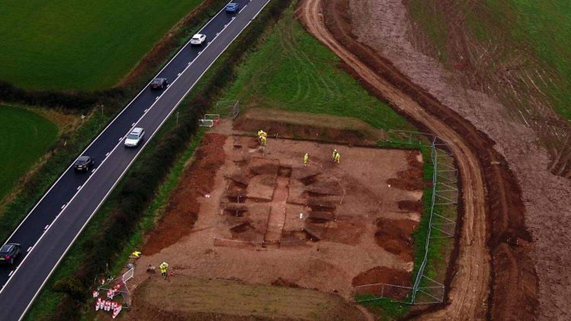 Construction in England revealed a massive archaeological site filled with remains up to 10,000 years old, officials said.