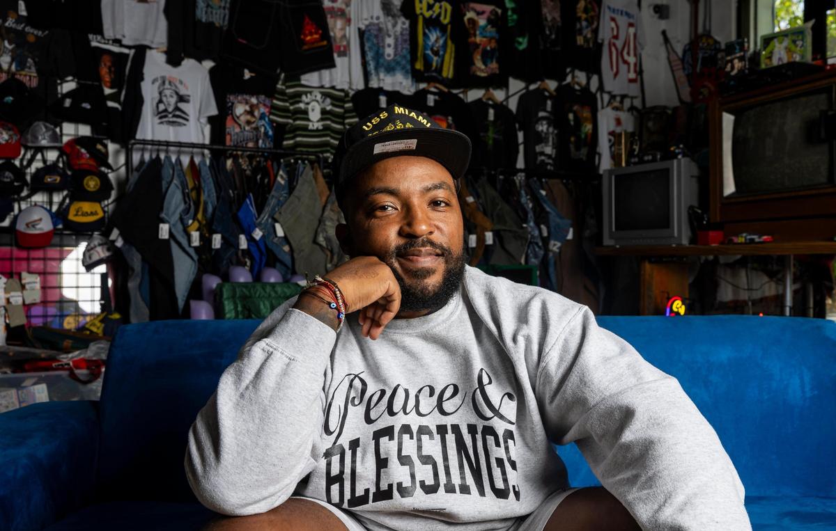 Rapper Greg “King Tetrus” Owens, 36, is photographed at Yesterday Miami on Saturday, May 10, 2025, in Miami.