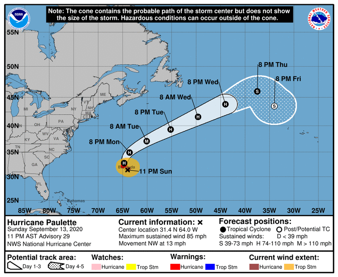 Hurricane Paulette 11 p.m. advisory