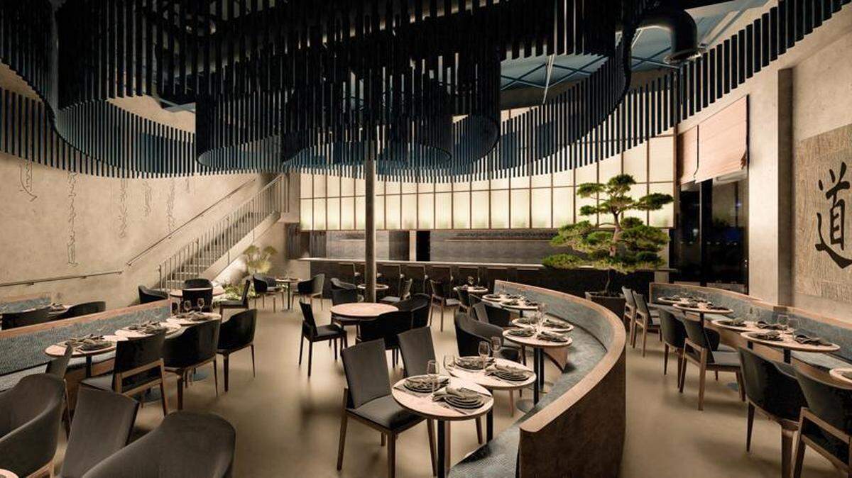 El espectacular interior del restaurante Balagan, que abrirá próximamente en Wynwood y servirá comida de fusión peruano-japonesa.