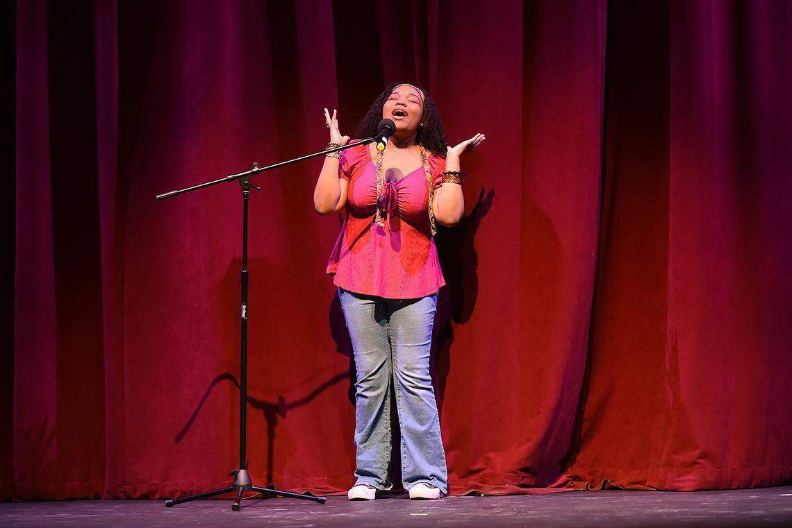 YTBD 2025 Individual Original Spoken Word winner Nyshelle Burns, 18, of Miami Norland Senior High School.