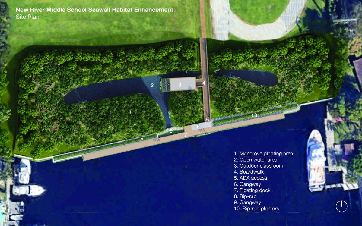New River Middle School aims to build a mangrove-forested living shoreline on its campus, and it’s fundraising for the cash to finish the job.
