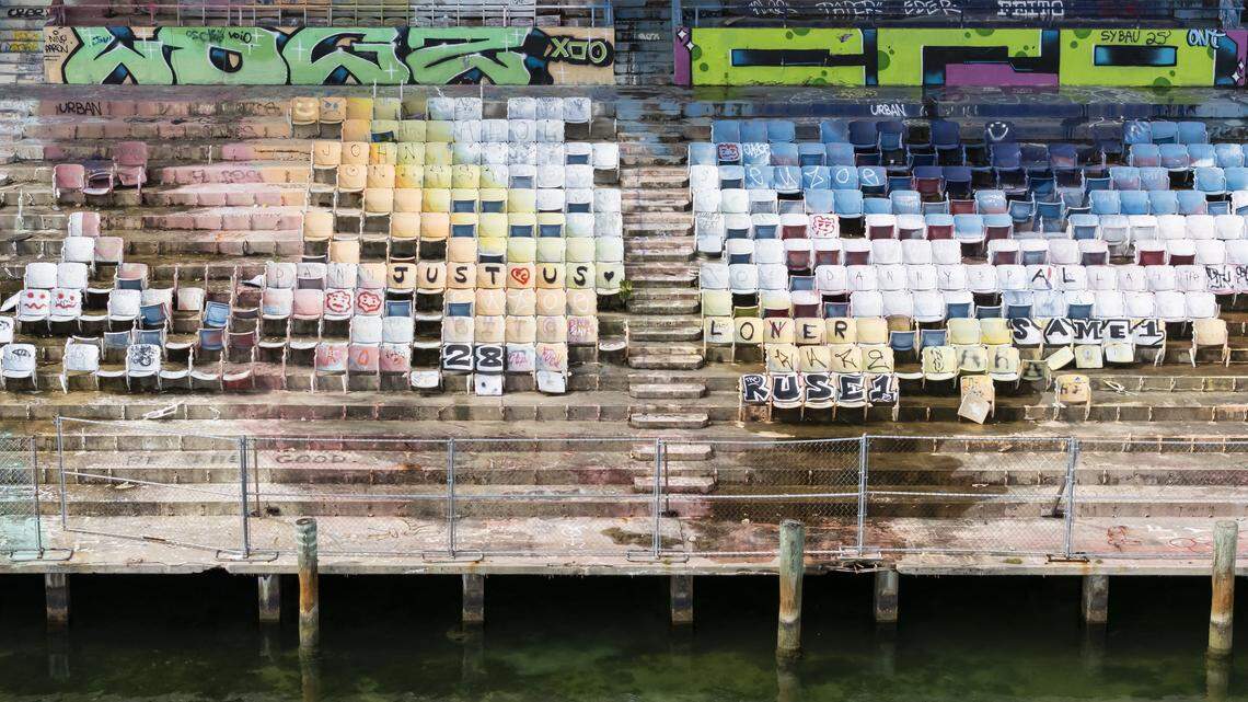 A view of the Miami Marine Stadium at Virginia Key on Wednesday, Sept. 3, 2025, in Miami, Fla.