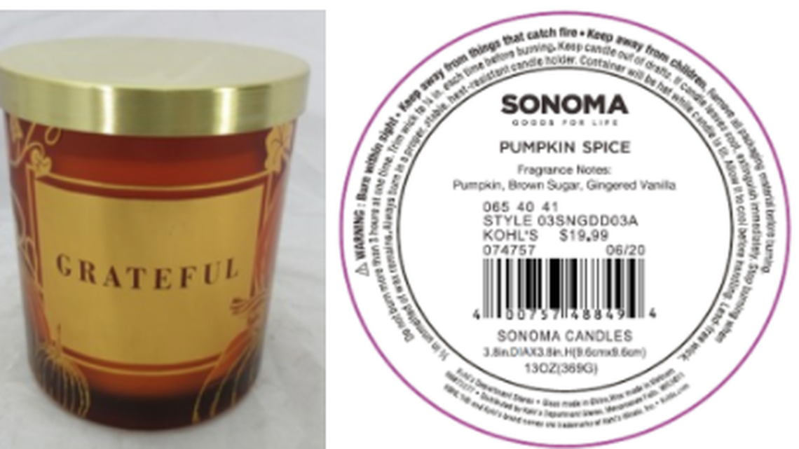 The Grateful Sonoma Goods for Life branded three-wick candle