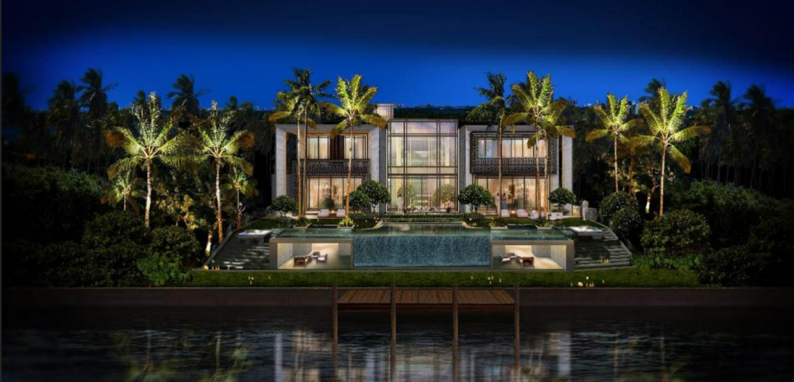 Developer Todd Michael Glaser is building a 2-story residence on Hibiscus Island, shown in this rendering, for Royal Palm Companies CEO Dan Kodsi. The house, slated for completion in 2023, will replace a pre-1942 home designed by August Geiger.