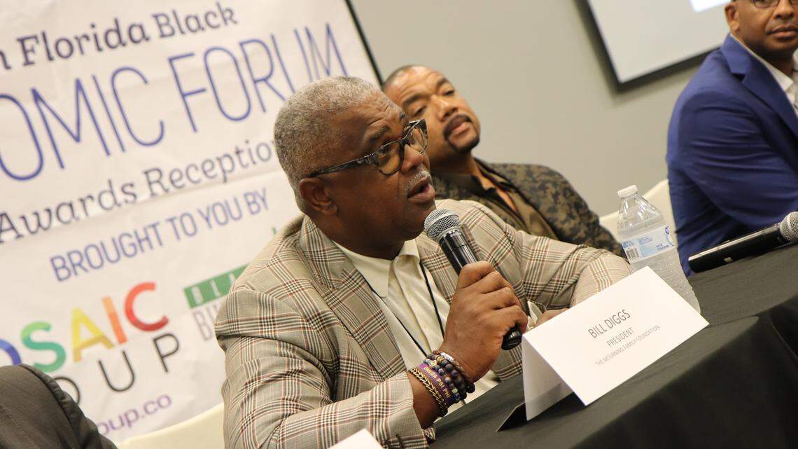Bill Diggs, president of the Mourning Family Foundation, discusses the state of being a black developer in South Florida alongside Fred McLendon and Miguel Pilgram.