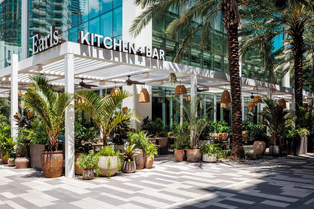 The exterior of Ears Kitchen + Bar at Miami Worldcenter.