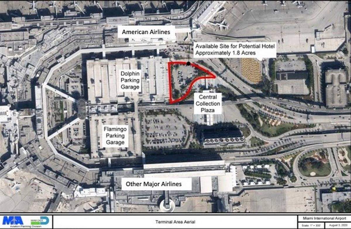 The new MIA hotel will be connected by a pedestrian bridge to MIA’s North Terminal, Concourse D, where American Airlines is.
