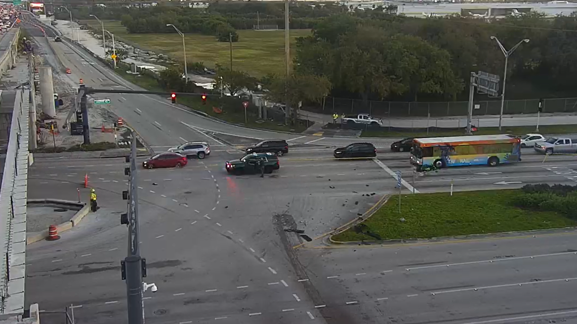 A motorcycle crash investigation shut down the Interstate 95 off-ramp at Griffin Road on Monday, March 11, 2024, according to the Broward Sheriff’s Office.