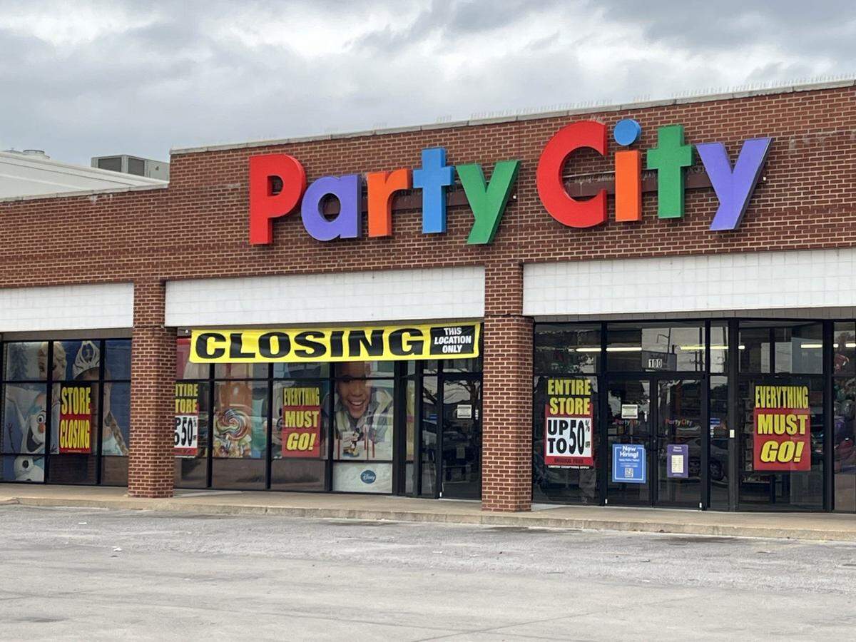 Party City stores are putting out banners announcing the locations will soon close. This is the Party City store in Wichita Falls.