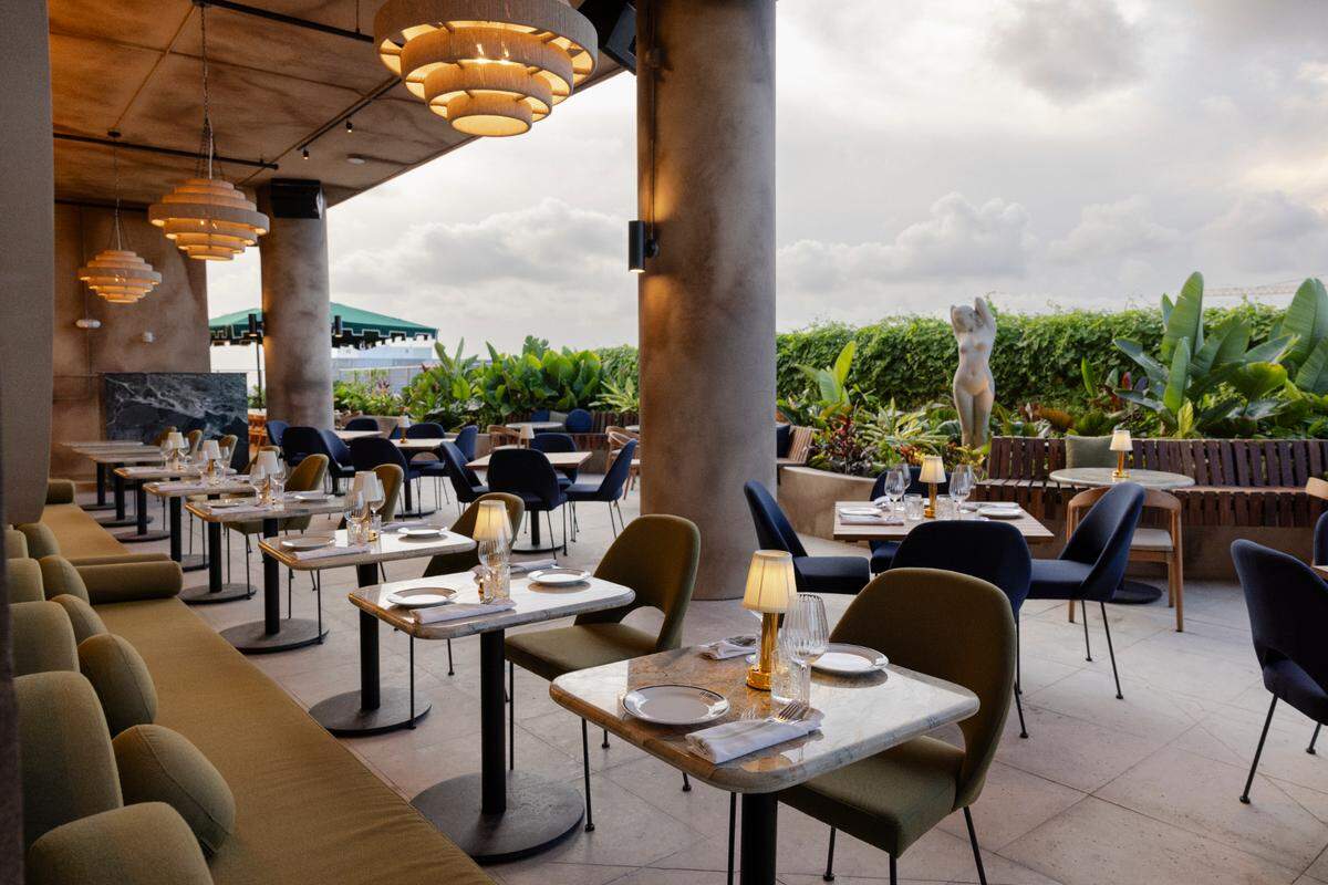 The patio at La Ferneteria Italian restaurant.