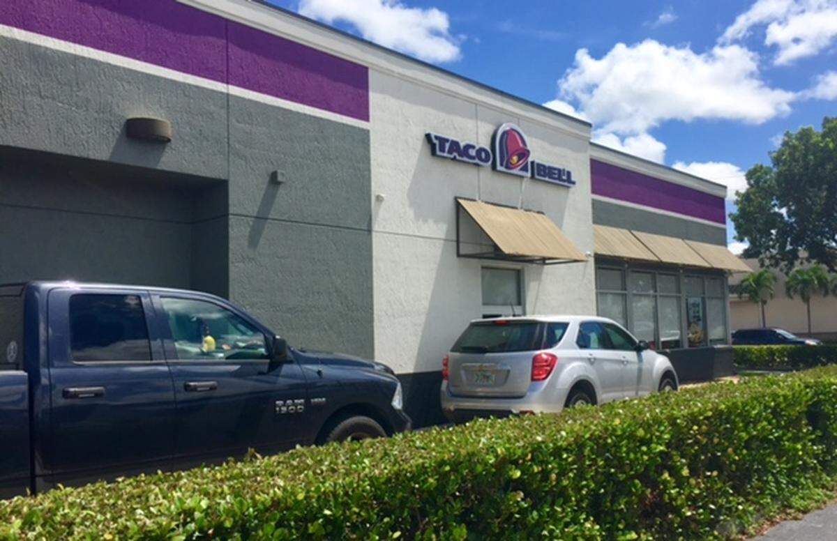Taco Bell drive-throug window in Hialeah, where a customer was refused service because a staffer said workers at the fast-food restaurant spoke only Spanish.