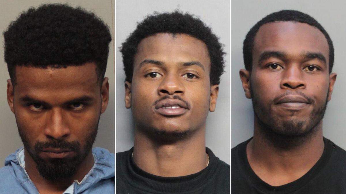 Left to right, Alex Alexander, Esaie Desir and Latravius Rolle