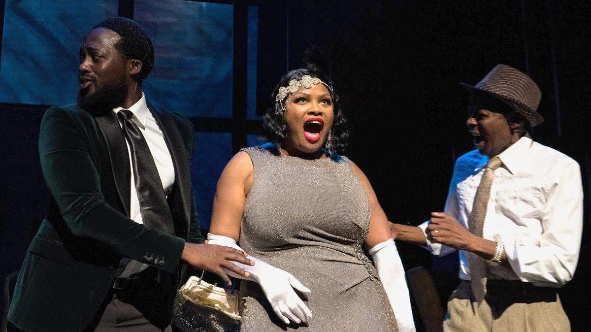 Left to right, JEan Hyppolite, Chasity HArt and Chat Atkins are 1930s Harlem residents in ‘Blues for an Alabama Sky.’