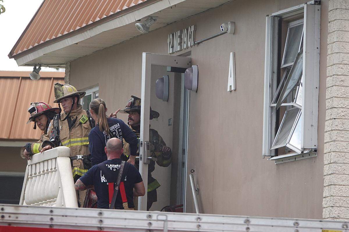 One man was hospitalized in serious, but stable condition on Tuesday, March 1, 2022, after an explosion and fire in the bathroom of his Wilton Manors apartment.