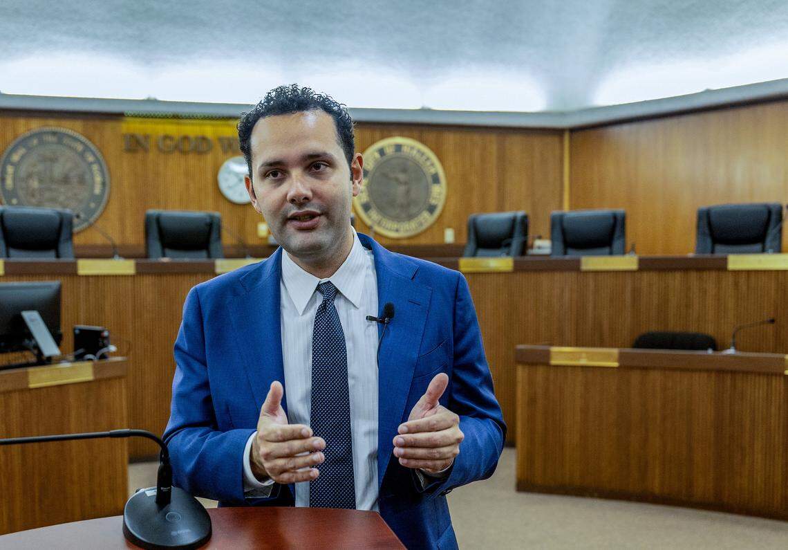 Hialeah Mayor Bryan Calvo during an interview ahead of his swearing ceremony on January 12th