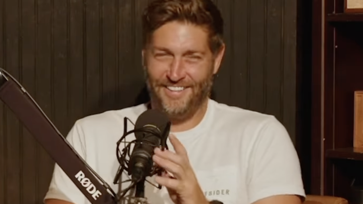 Jay Cutler laughs on podcast.