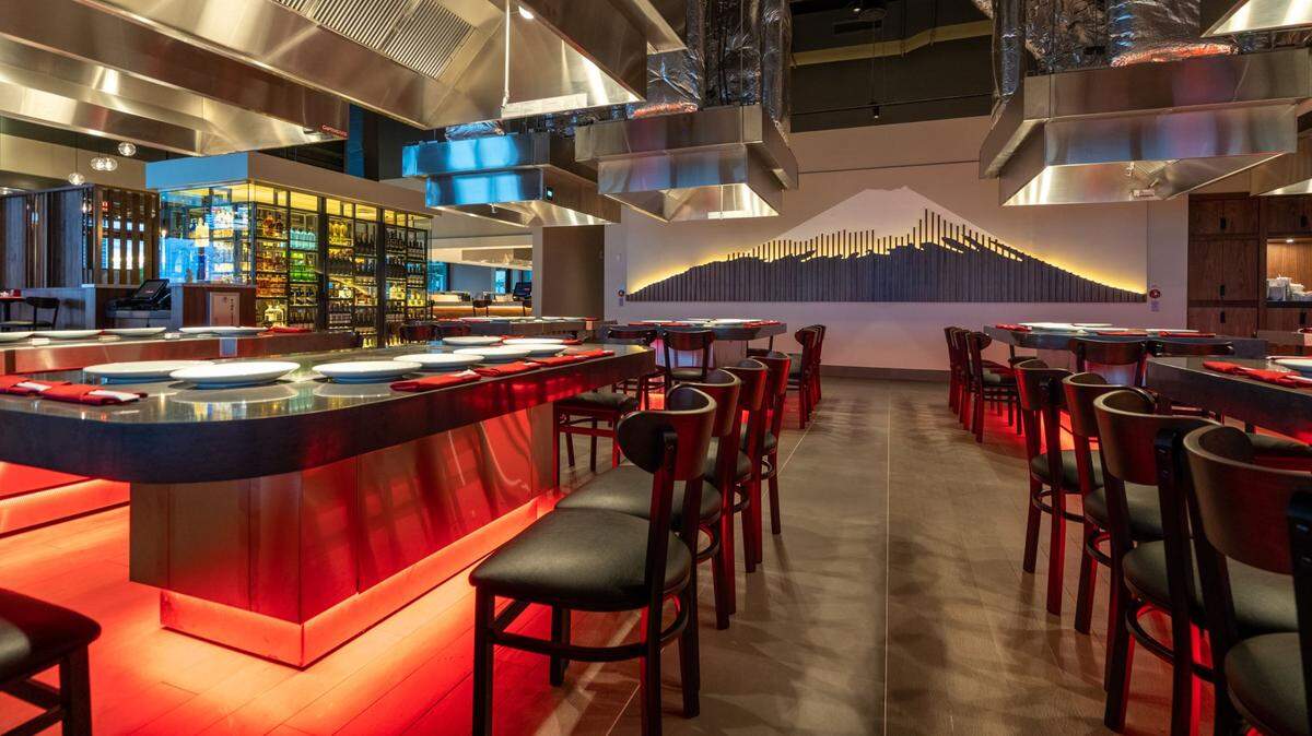 The interior of the new Benihana restaurant.