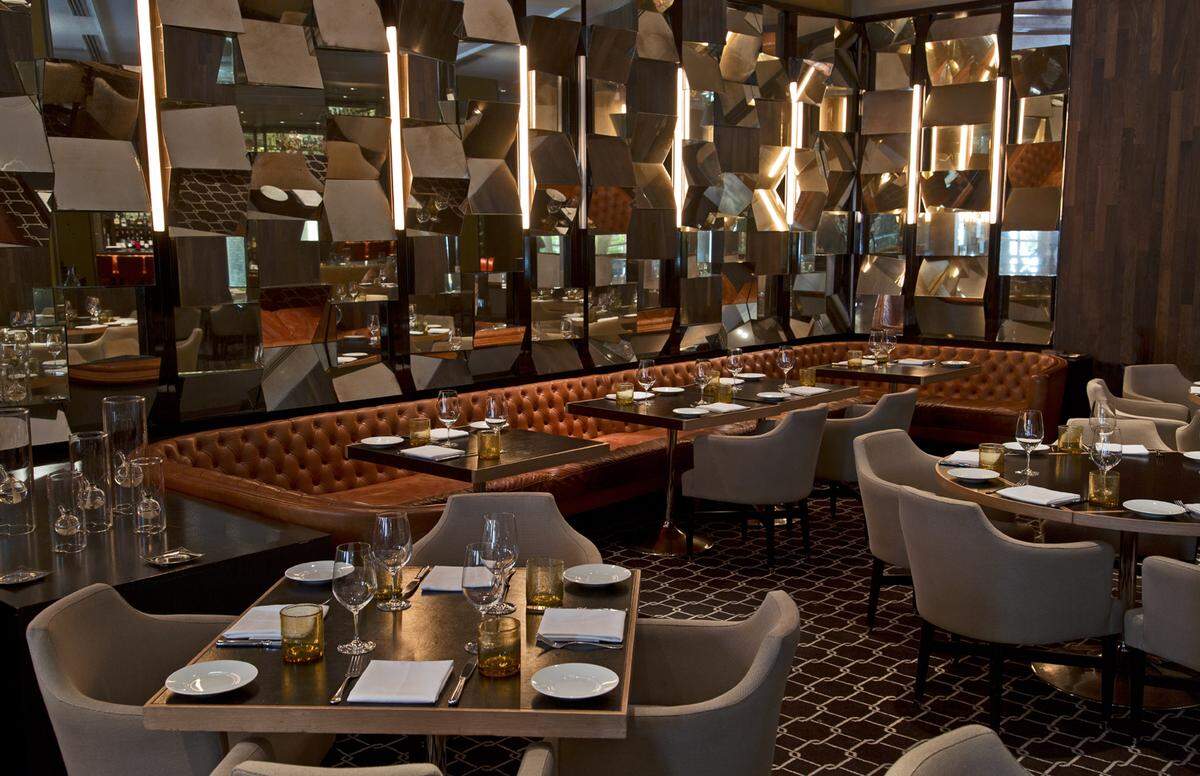 The main dining room of Bourbon Steak Miami.