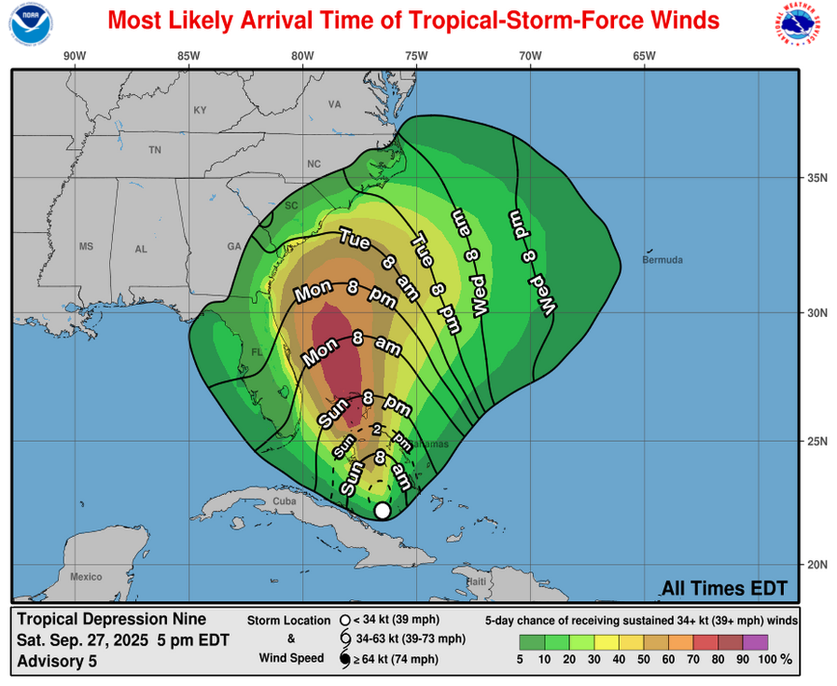 South Florida could feel the outer gusts of Tropical Storm Imelda as soon as Sunday night as it cruises up the coast.