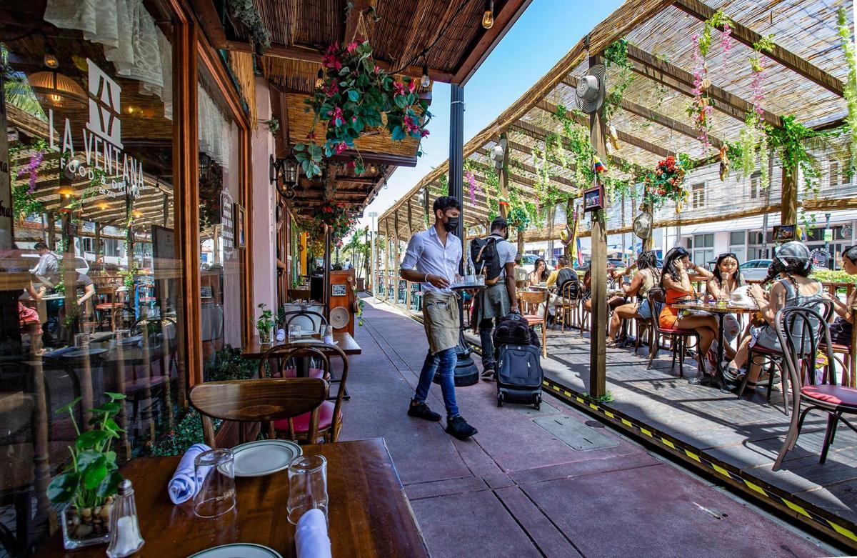 The Ventana Restaurant and businesses in the area hope to see an increase in sales after the long-awaited opening of The Goodtime Hotel on Washington Avenue marks another milestone in the street’s comeback after decades of neglect on Miami Beach, Wednesday, April 14, 2021.