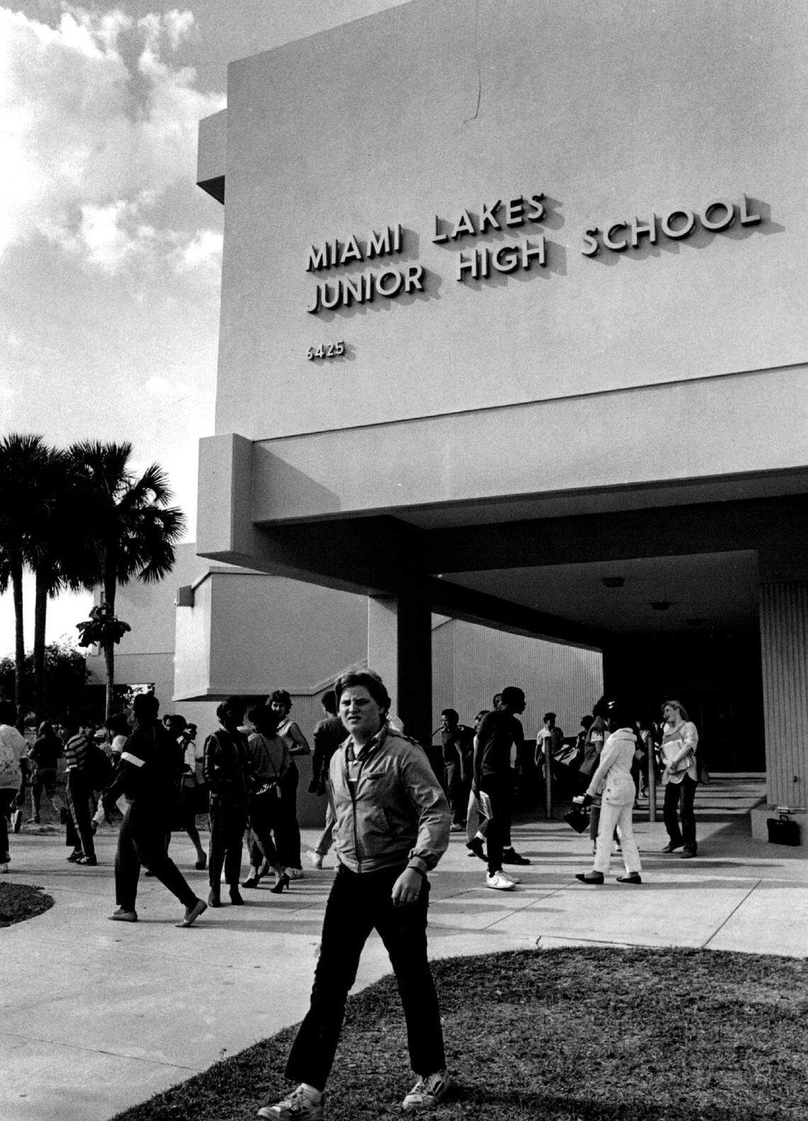 Miami Lakes Jr. High School in 1985.