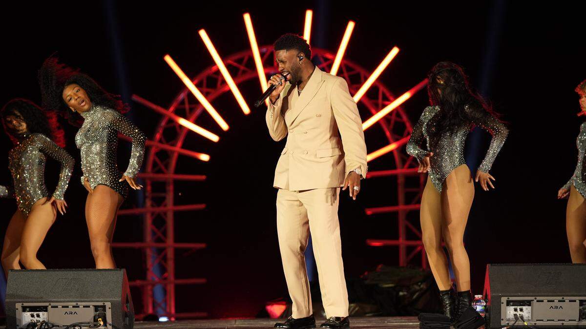 Jason Derulo performs at the Global Champions Arabians Tour Saturday April 11, 2026, in Miami Beach. 