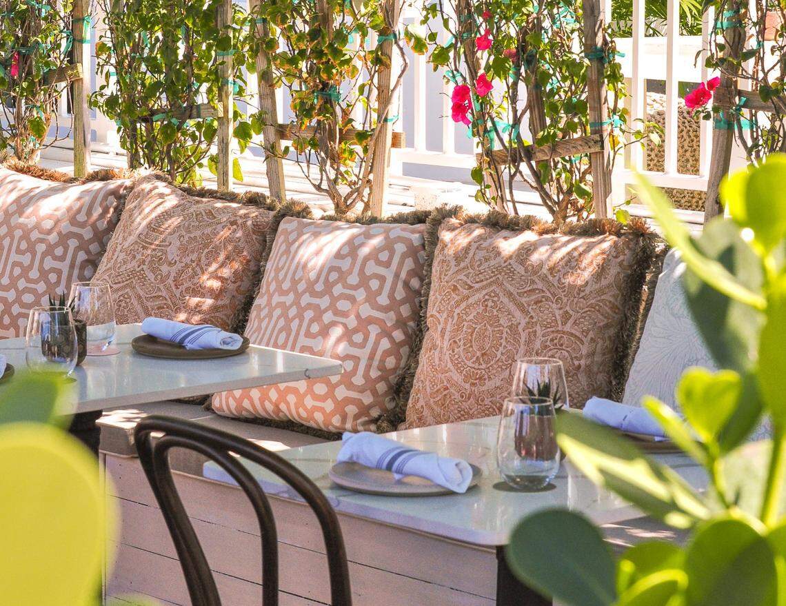 The outdoor terrace at Abba. There is also bistro seating inside.